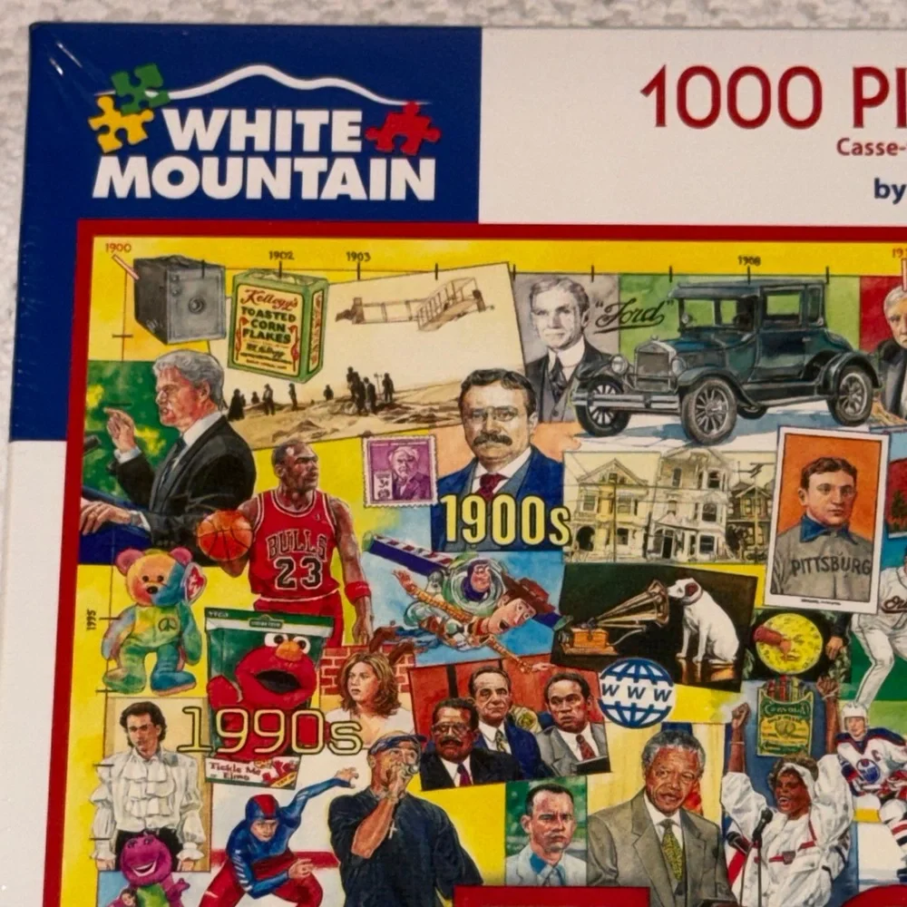 White Mountain The 20th Century Puzzle - Vibrant Collage Larger Pieces NEW